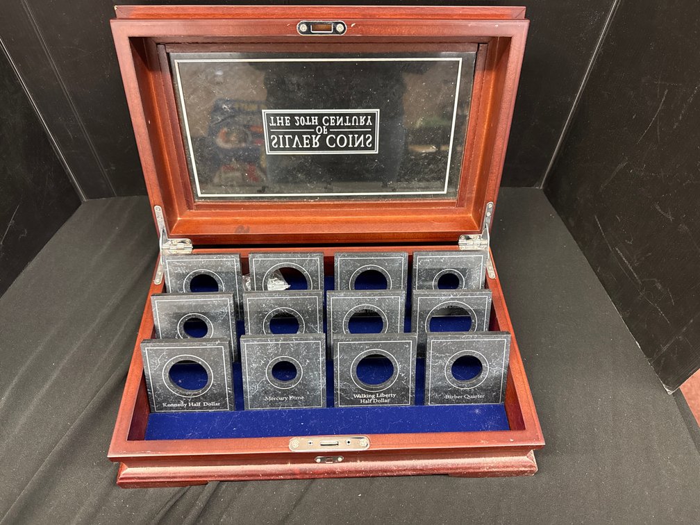 Silver Coins of the 20th Century Wooden Display Case