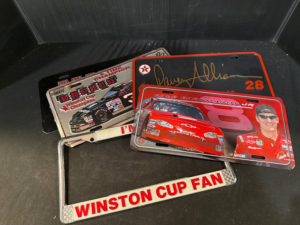 NASCAR Novelty License Plates and License Plate Frame