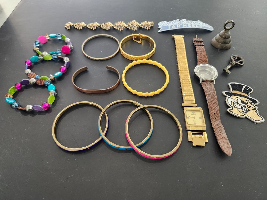 Costume Jewelry, Wristwatches, Patches, and Novelties