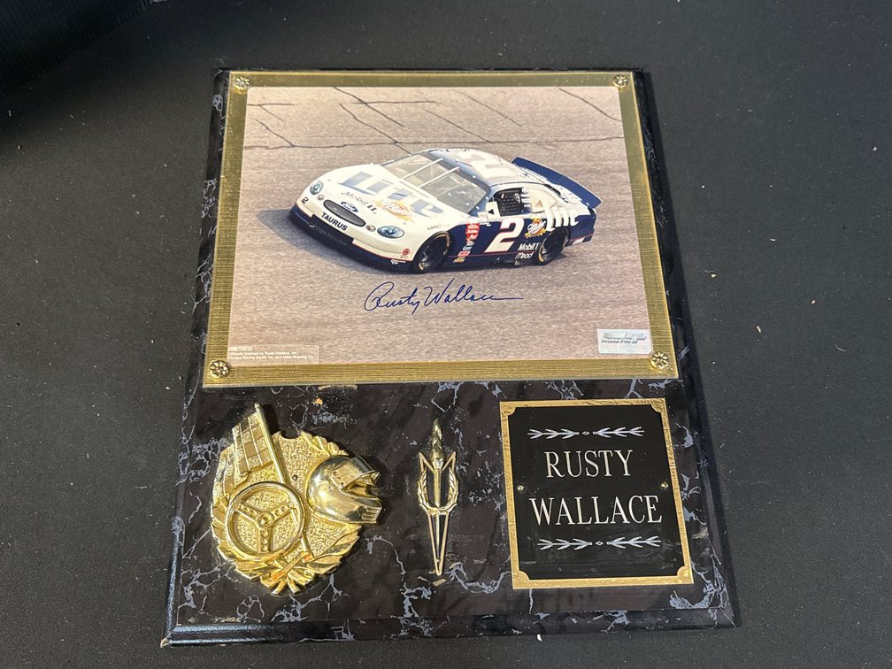 Photo File NASCAR Rusty Wallace Autographed Plaque