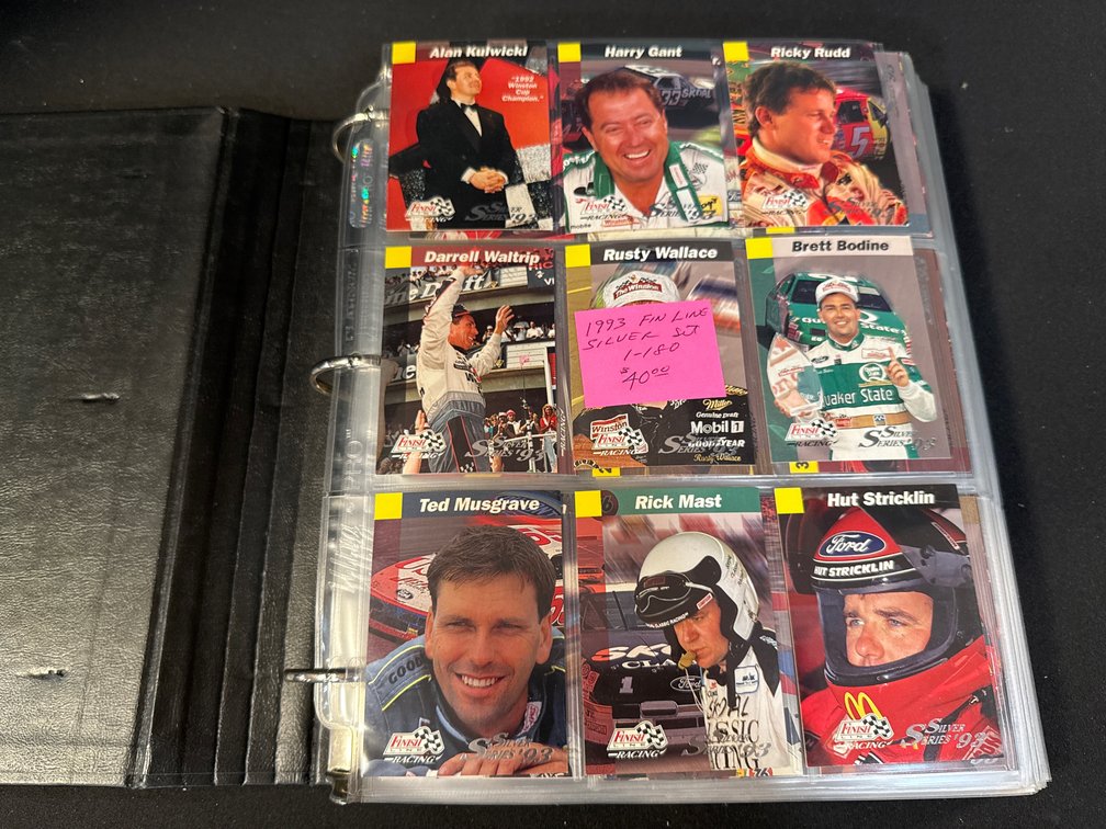 NASCAR Racing Trading Cards in Three-Ring Binder