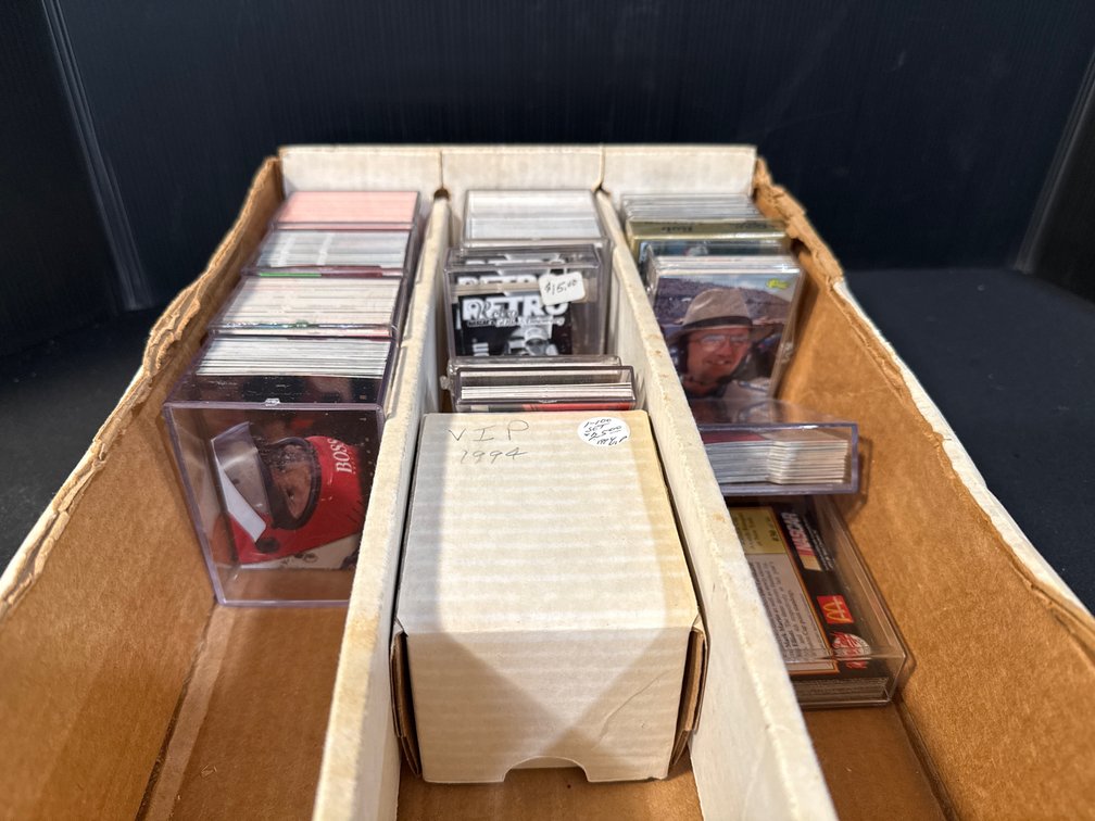 16 Sets Racing Trading Cards in Storage Cases and Box