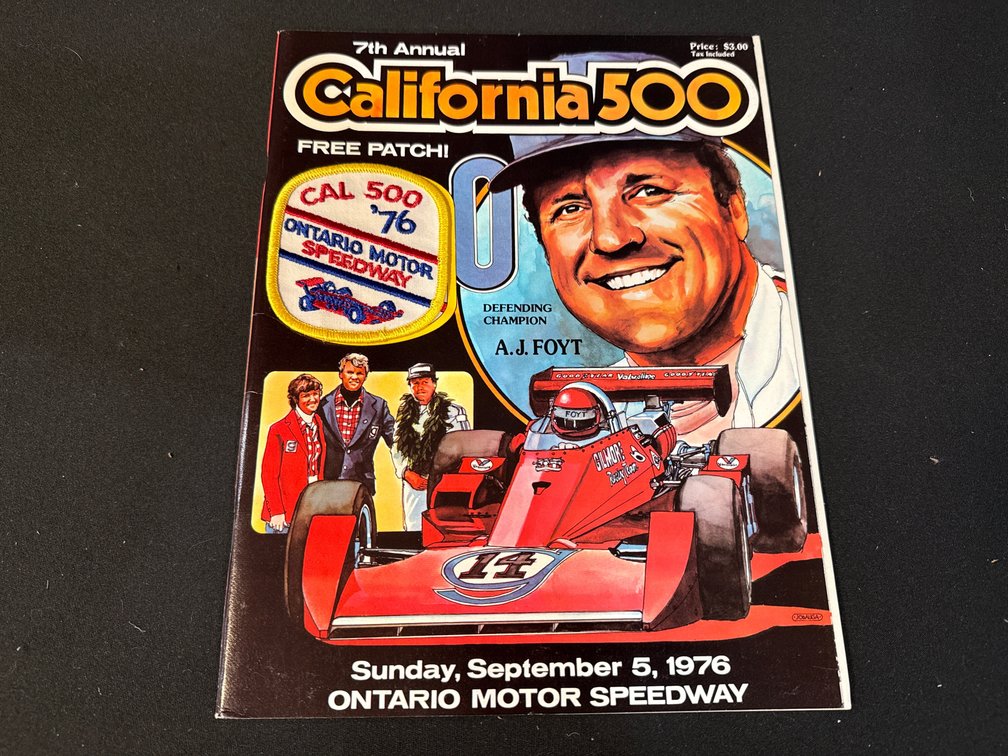 7th Annual California 500 Race Program with Patch