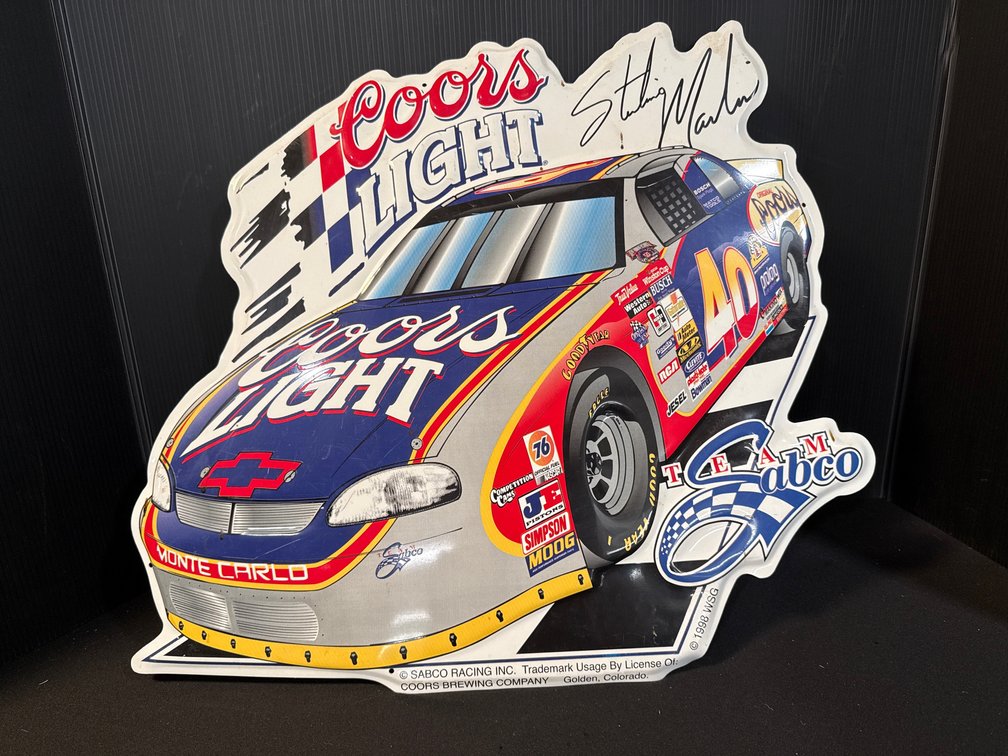 Coors Light No. 40 Sterling Marlin NASCAR Embossed Metal Sign