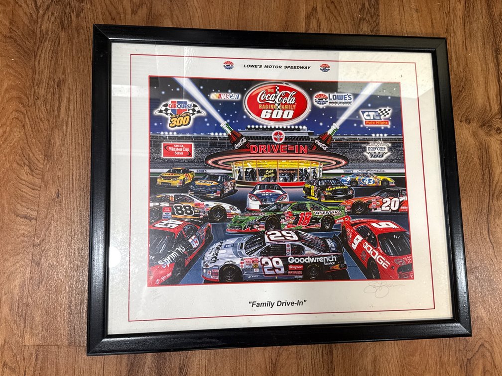 Sam Bass Family Drive-In Framed NASCAR Art Print