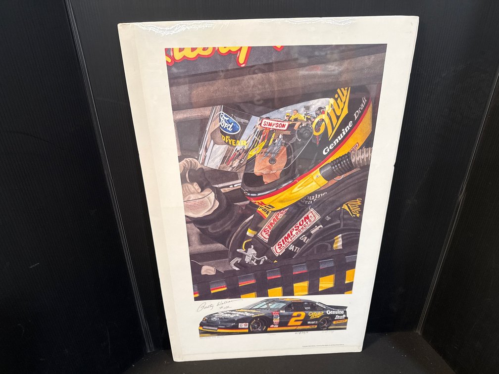 D. McCrary 'Preparing for Battle' Rusty Wallace Signed Art Print