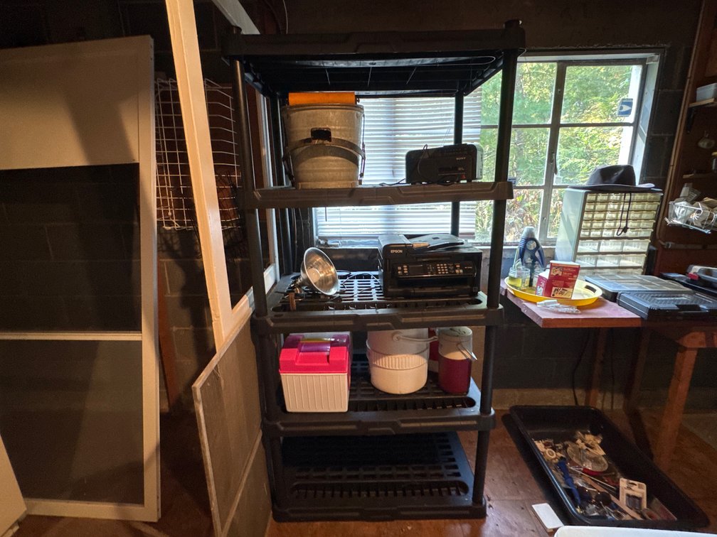 Five-Tier Black Plastic Ventilated Shelving Unit