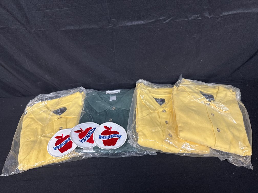 Polo Shirts and Washington Apple Embroidered Patches