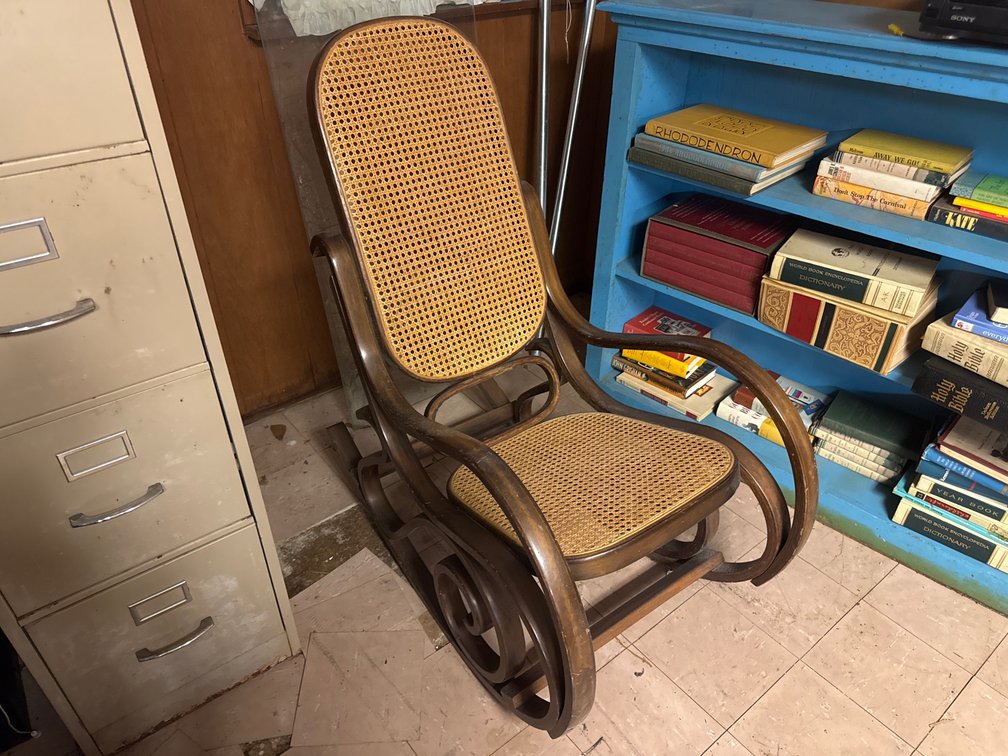 Bentwood Rocking Chair with Caned Seat & Back