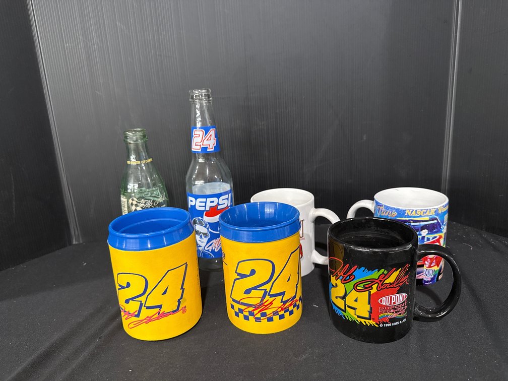 Jeff Gordon No. 24 Bottles, Ceramic Mugs, and Can Coolers