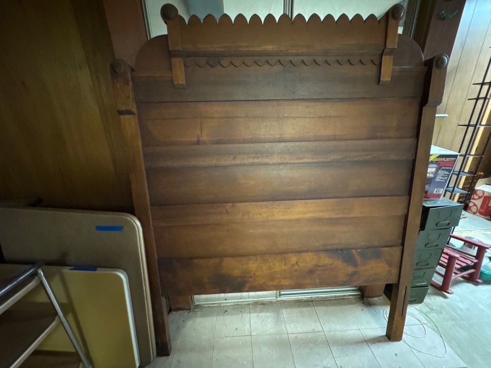 Vintage Stained Wood Bed