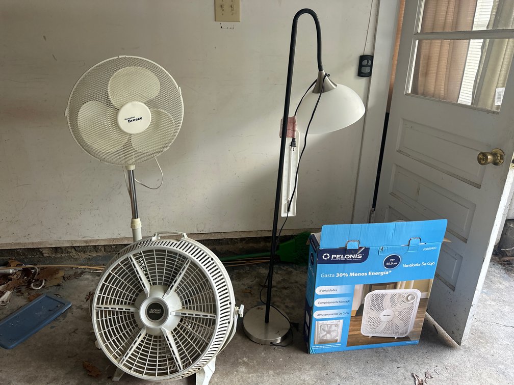 Household Fans and Arched Floor Lamp