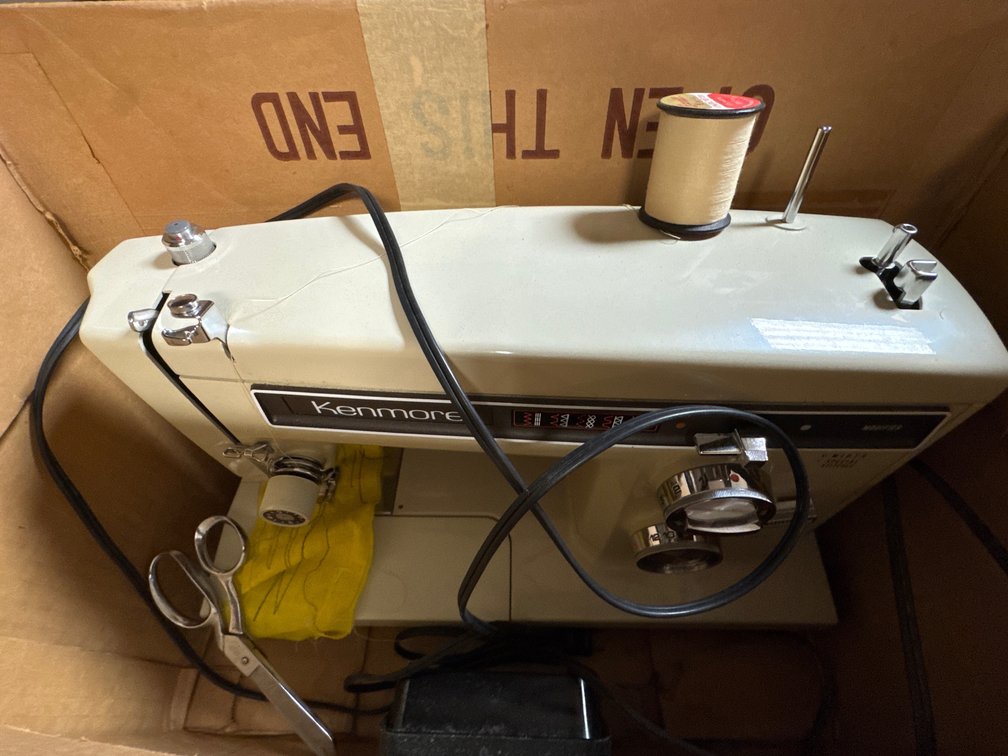 Kenmore Sewing Machine, Shears, and Sewing Notions