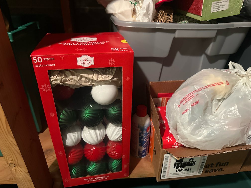 Holiday Ornaments, String Lights, Decor, and Gift Wrap