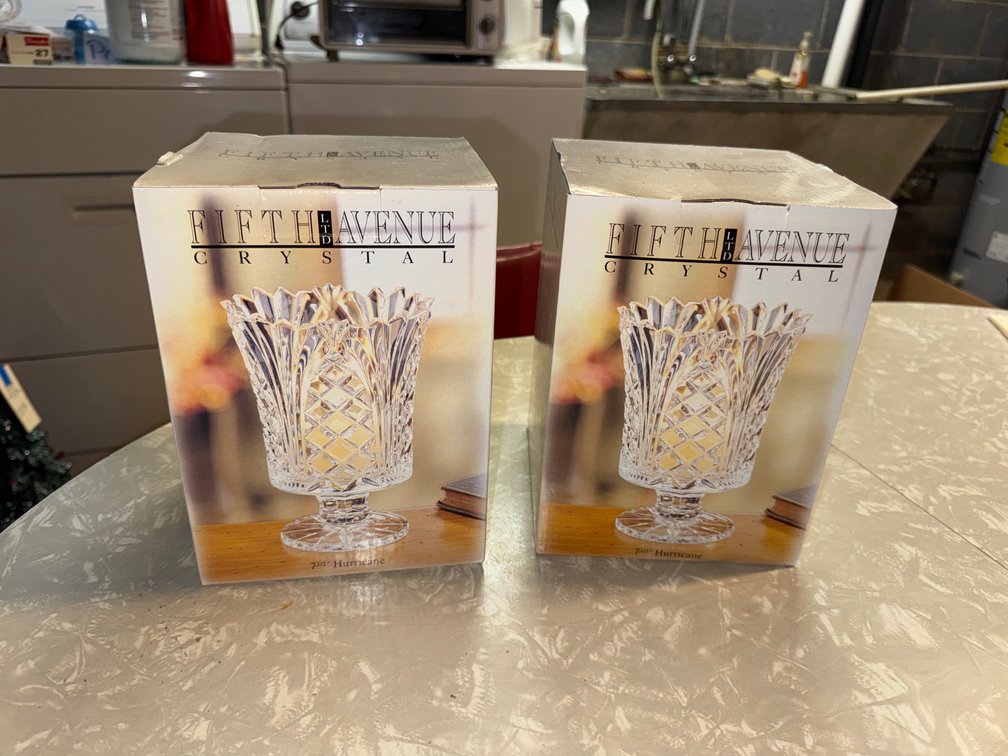 Fifth Avenue Crystal Hurricane Candleholders