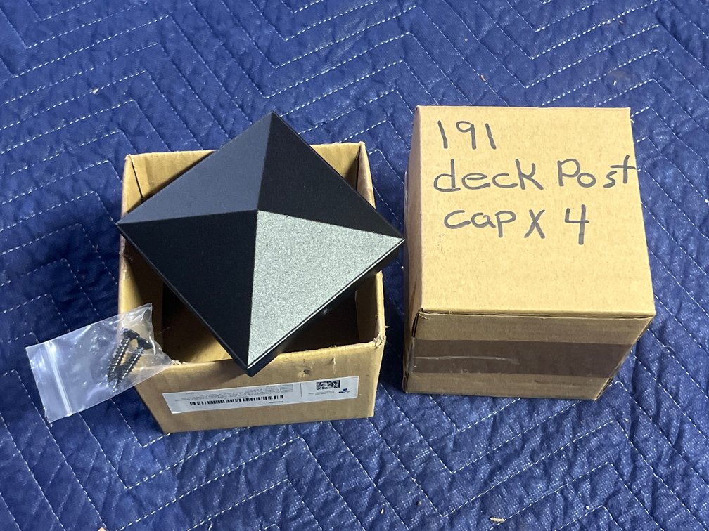 DECK POST CAPS, ALUMINUM– NEW UNUSED