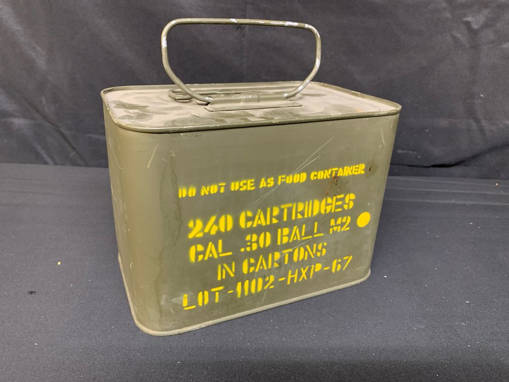 Cal .30 Ball M2 Sealed Metal Ammunition Spam Can