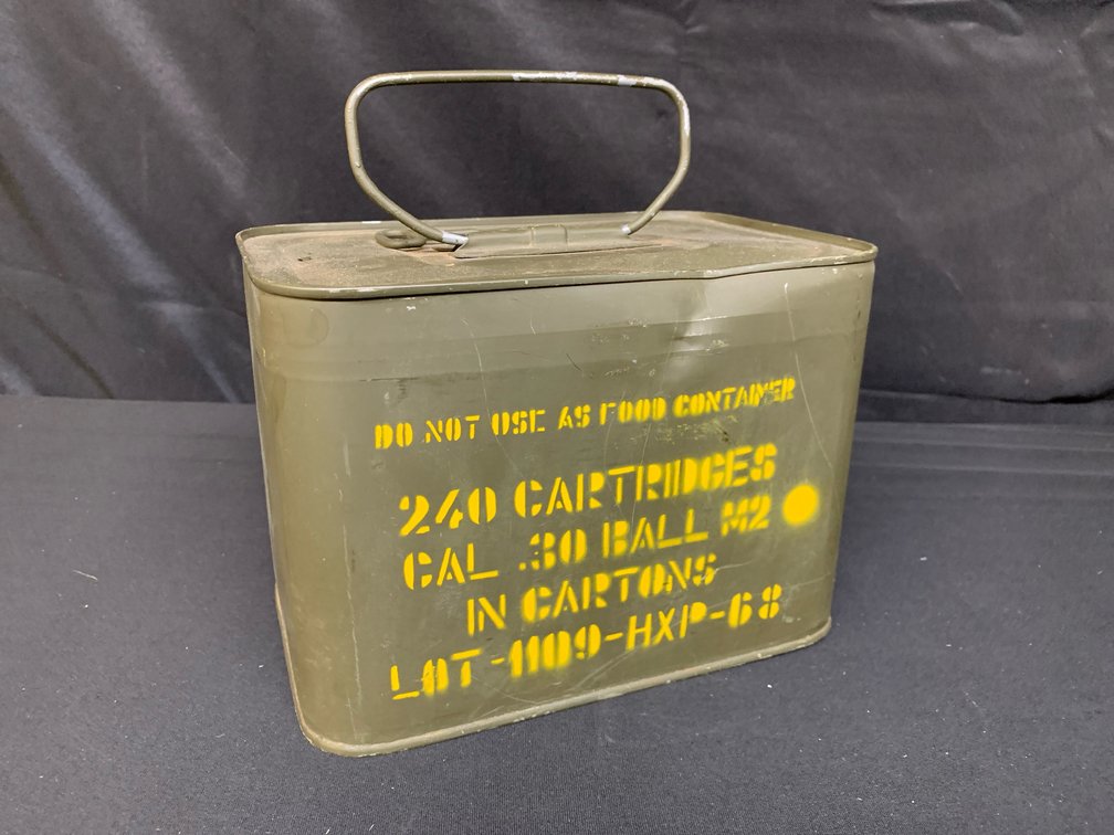 Military .30 Caliber Metal Ammunition Can with Opening Key