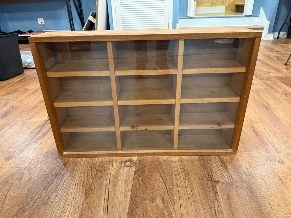 Wooden Glass-Front Compartment Display Case