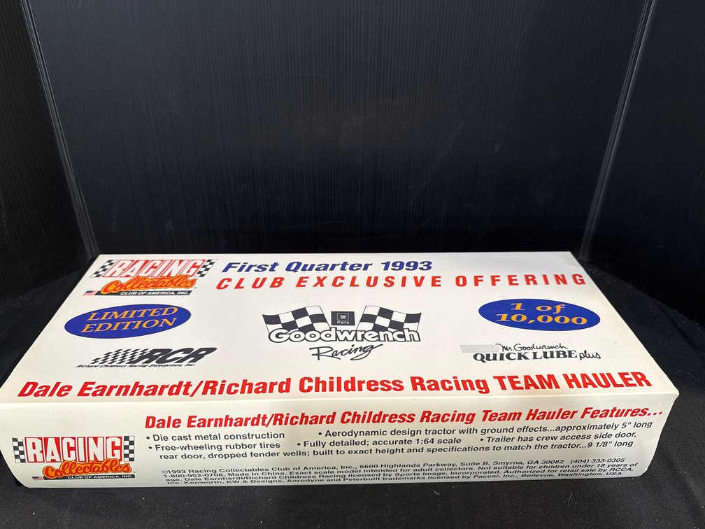 RCCA Dale Earnhardt #3 Goodwrench 1:64 Scale Team Hauler Set