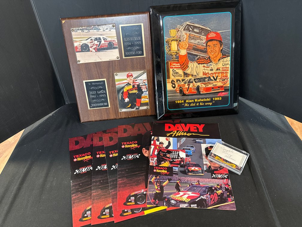 Alan Kulwicki and Davey Allison NASCAR Memorial Plaques and Cards