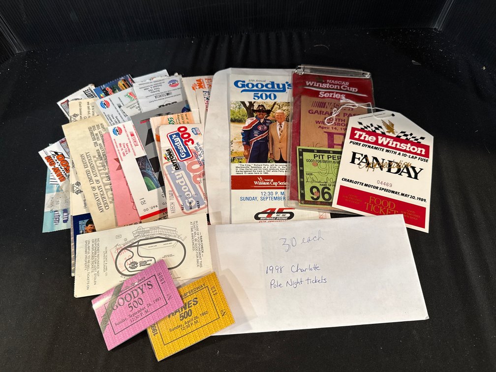 NASCAR Event Tickets, Pit Passes, and Racing Ephemera