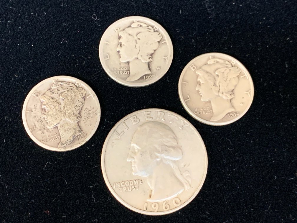 US Silver Mercury Dimes and Washington Quarter
