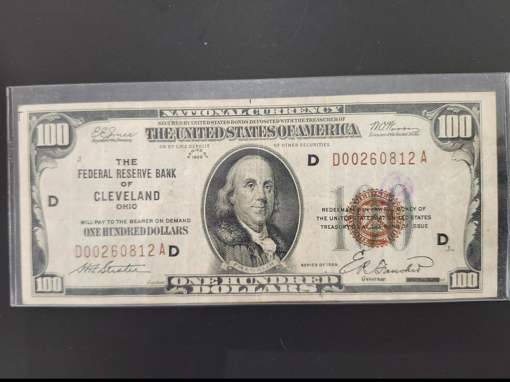 Series of 1929 $100 Cleveland National Currency Note