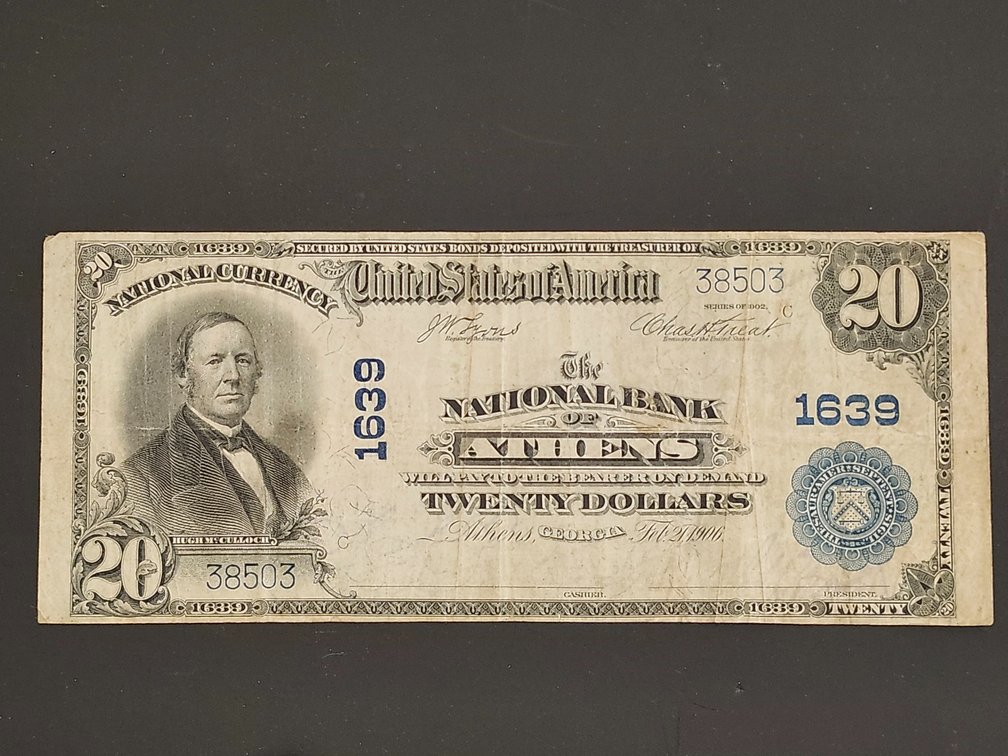 Series of 1902 $20 National Bank Note, Athens, Georgia