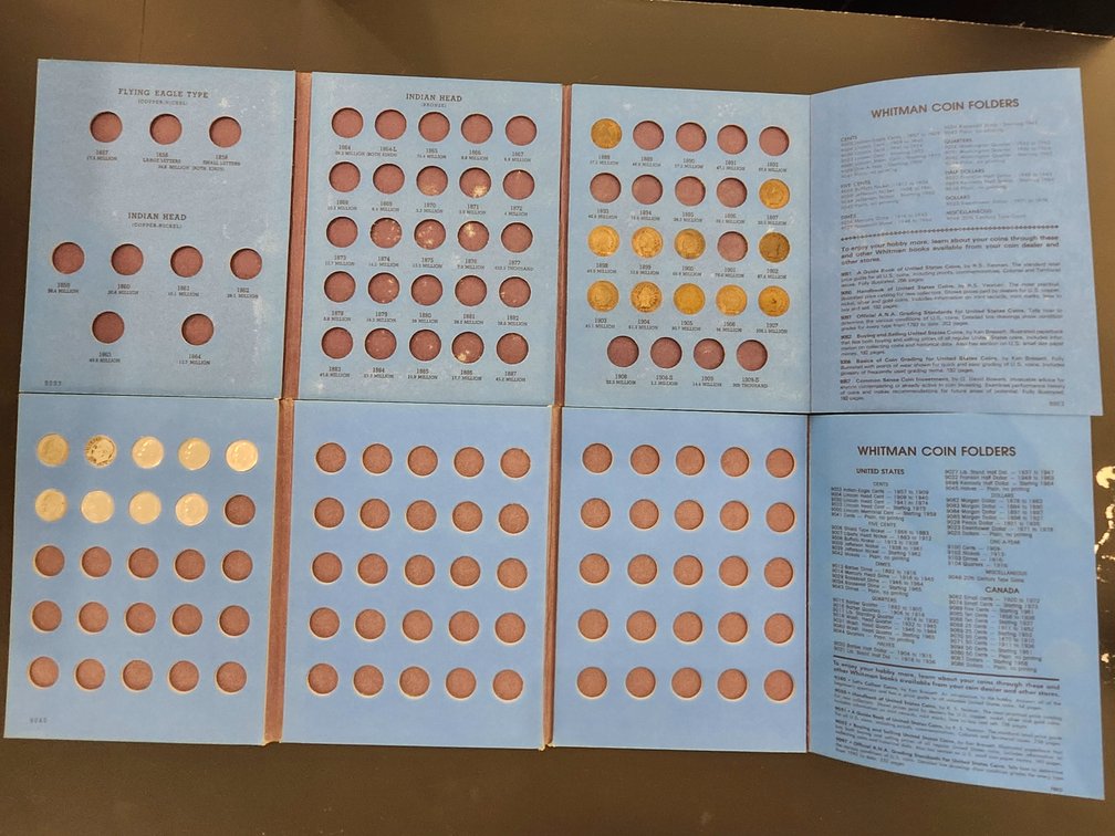 Whitman 9003 and 9043 Coin Folders with Cents and Dimes