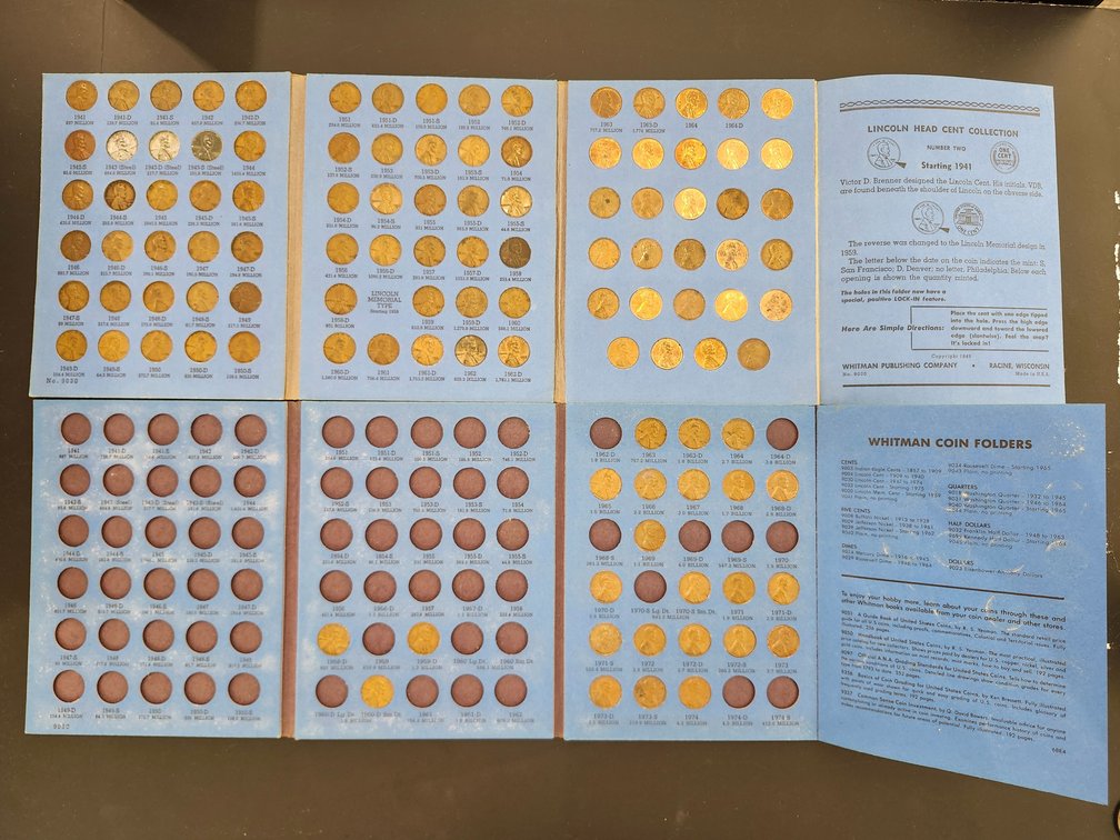Whitman No. 9030 Lincoln Head Cent Folders with Coins