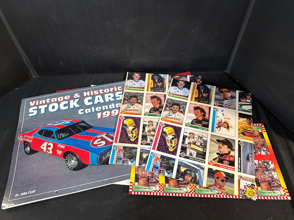 NASCAR Racing Calendars and Uncut Trading Card Sheets