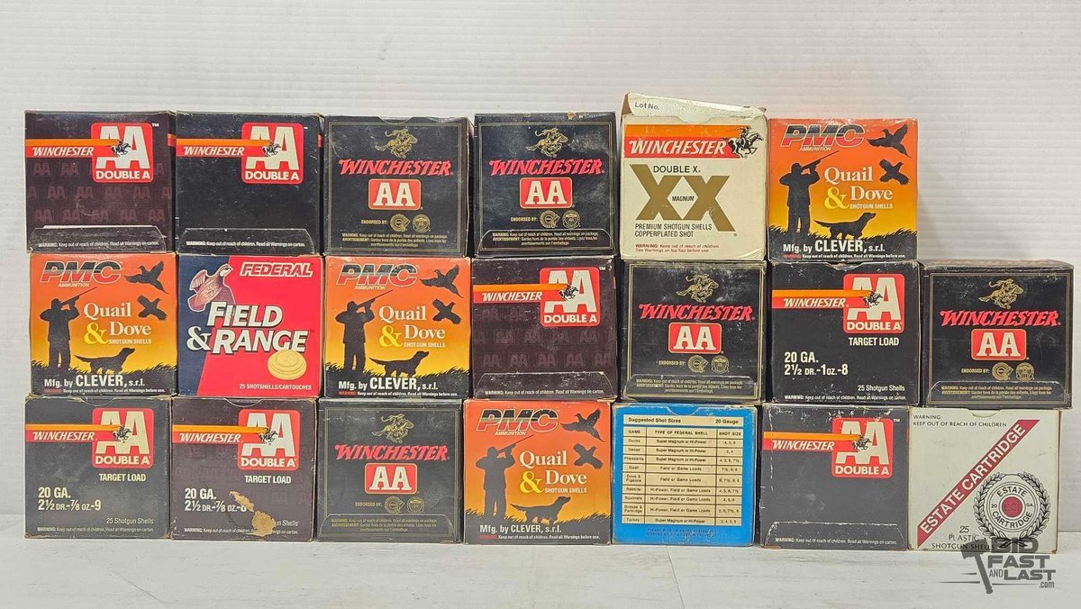 (20) Boxes of Mixed 20-Gauge Shotgun Ammunition