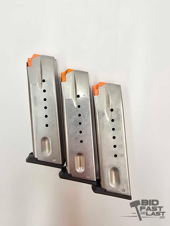 (3) 15rd Smith &amp; Wesson 9mm Magazines