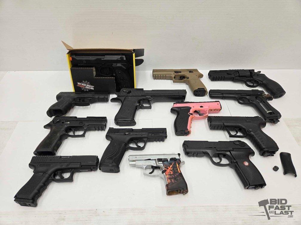 Airsoft Pistol Lot: Smith & Wesson, Sig Sauer, Ruger P345, ZBG, Wildcat & More