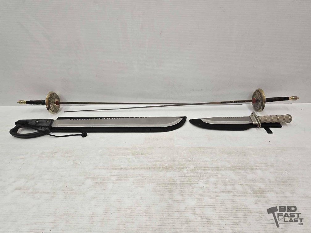 Fencing Sword, Machete and Hunting Knife