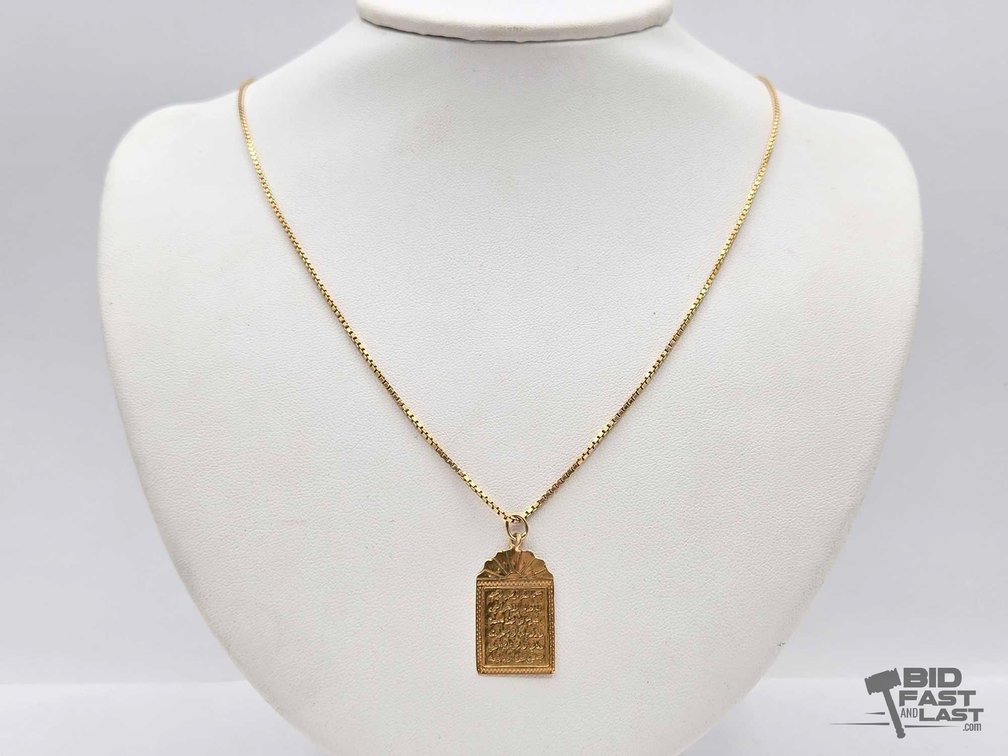 14kt Gold Necklace and Egyptian Pendant