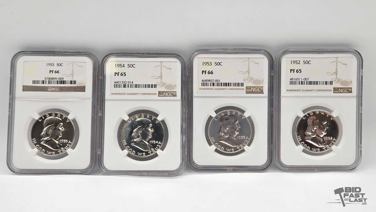 (4) Franklin Half Dollars