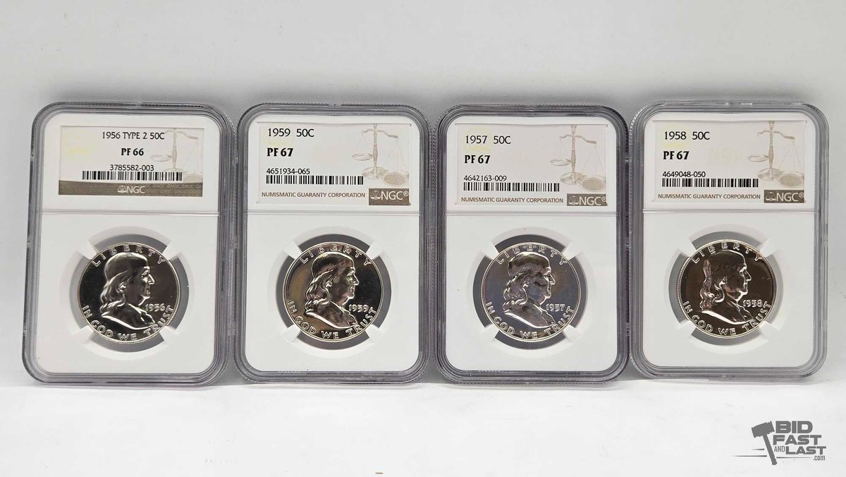 (4) Franklin Half Dollars