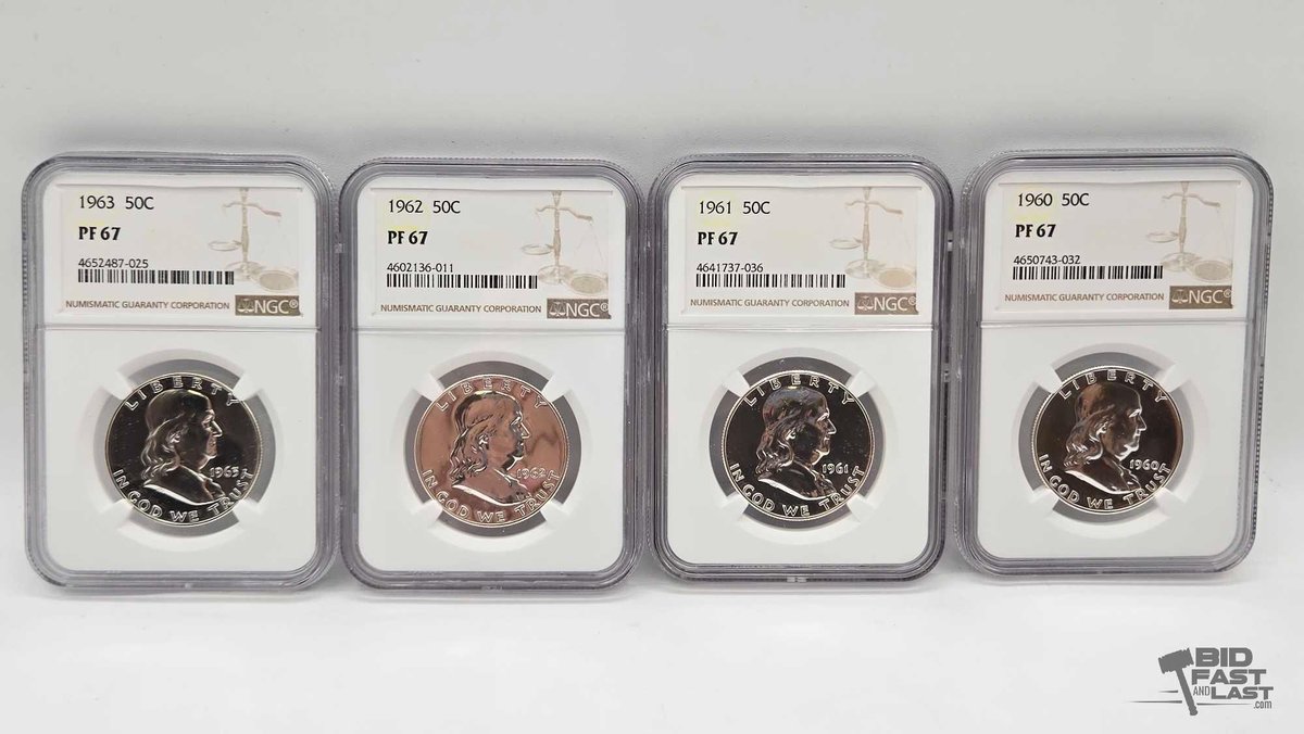 (4) Franklin Half Dollars