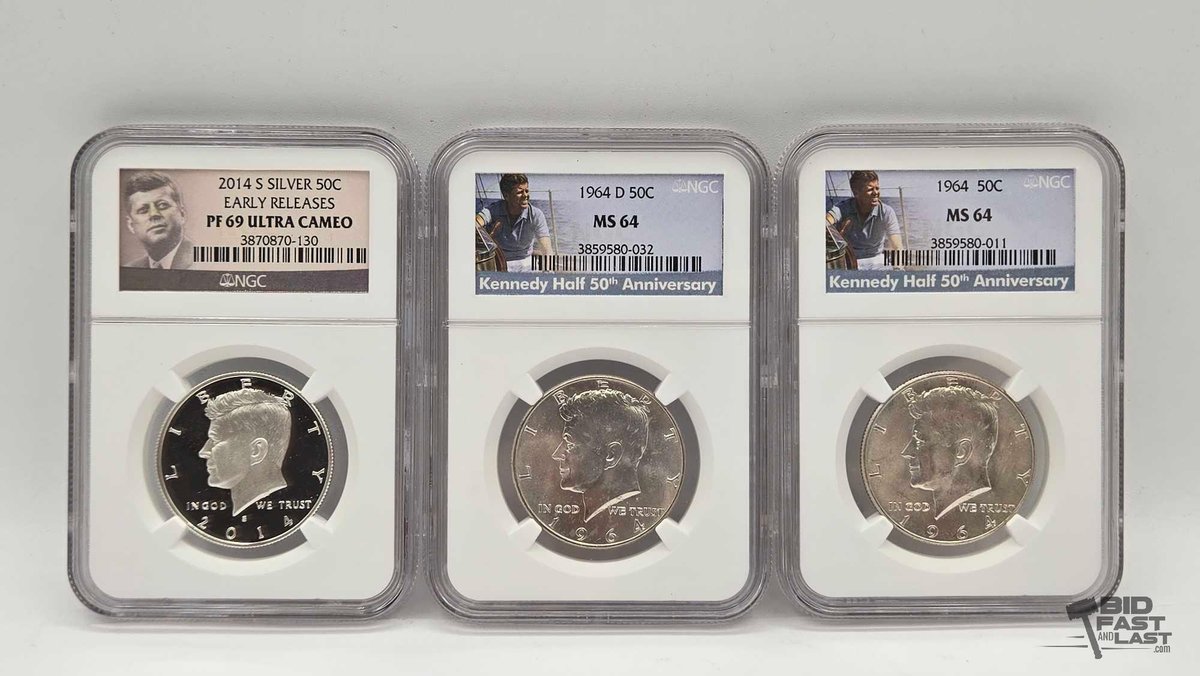 (3) Kennedy Half Dollars