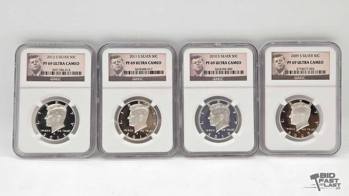 (4) Kennedy Half Dollars