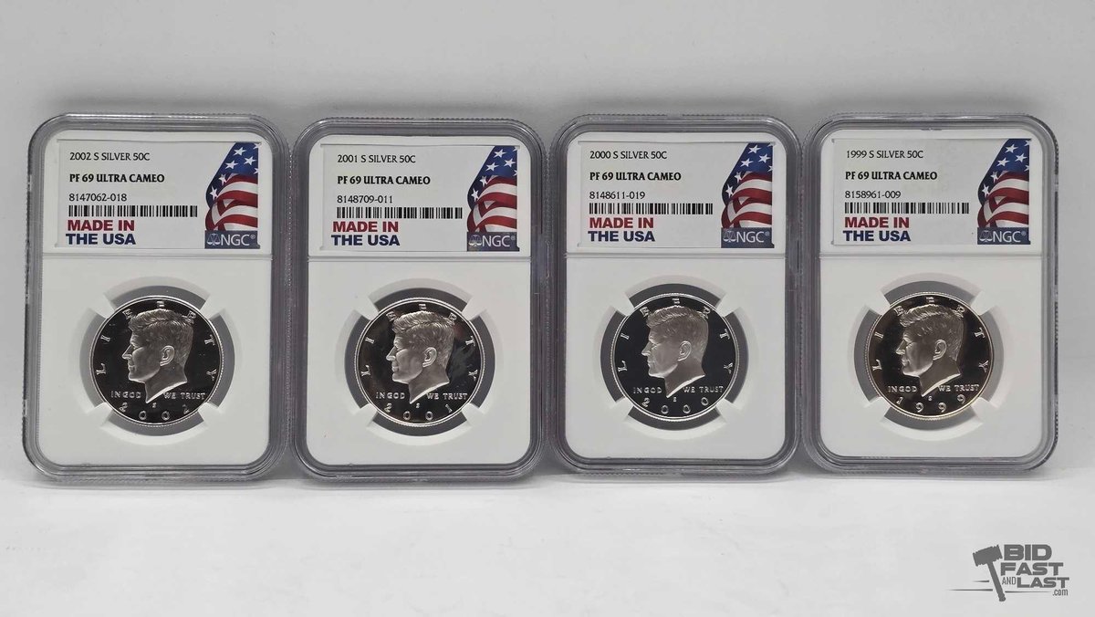 (4) Kennedy Half Dollars