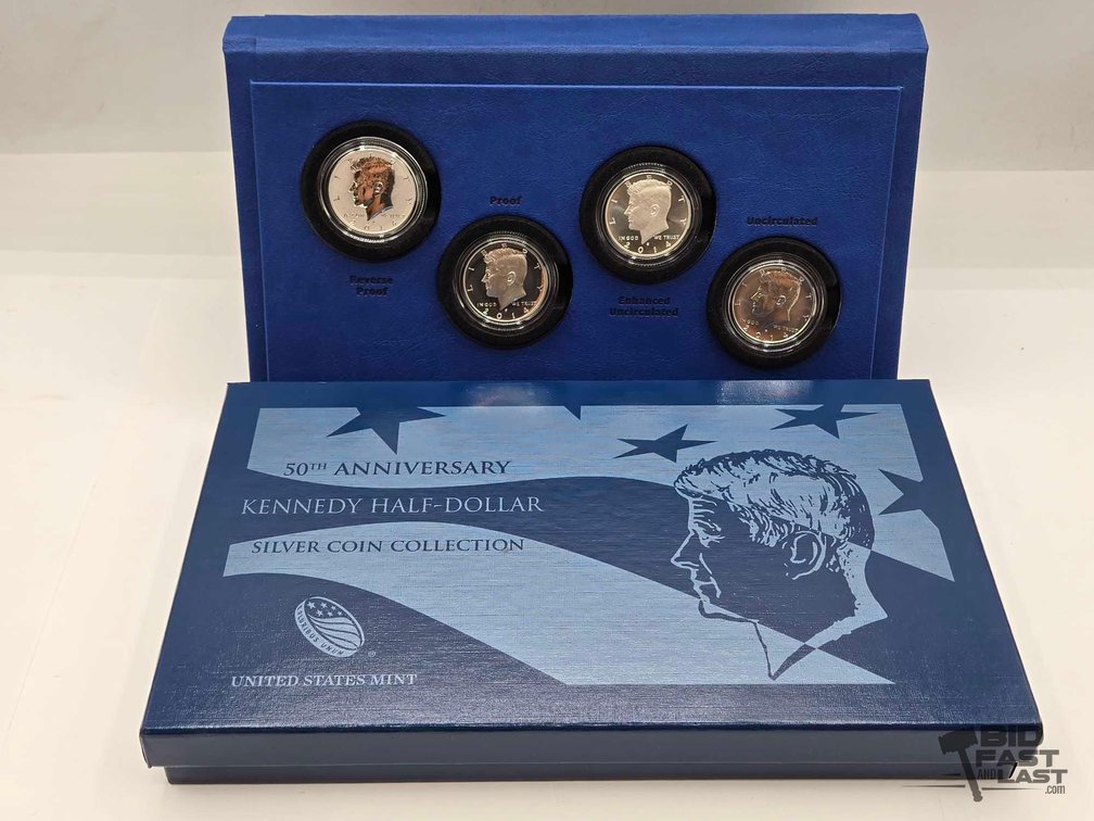 (4) 50th Anniversary Kennedy Half-Dollar Silver Coin Collection