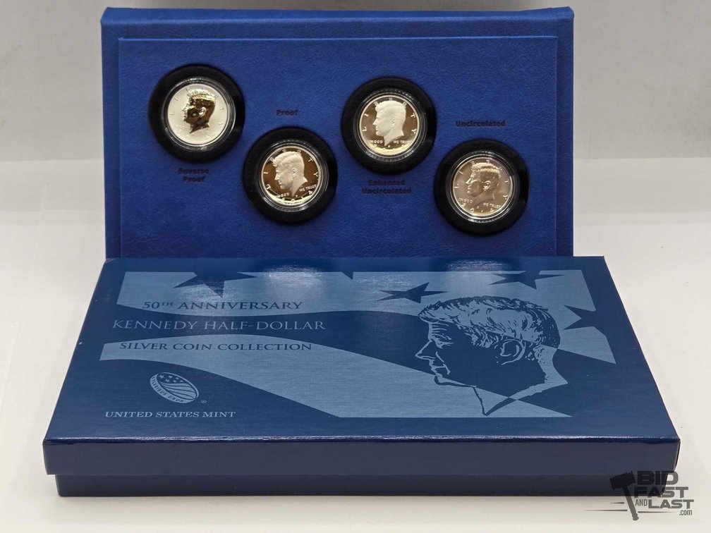 (4) 50th Anniversary Kennedy Half-Dollar Silver Coin Collection
