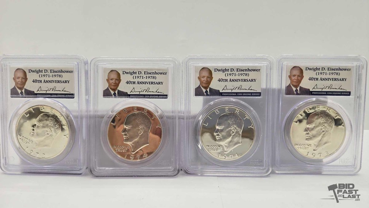 (4) 1971-1974 Eisenhower Dollars