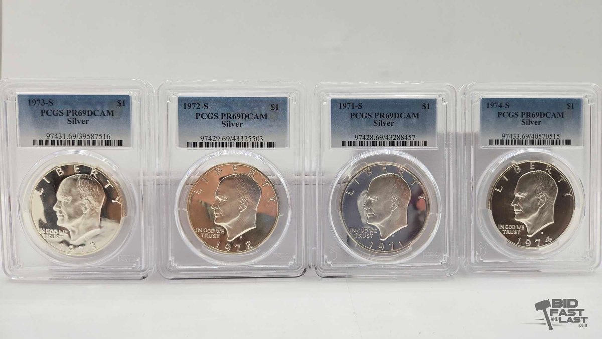 (4) 1971-1974 Eisenhower Dollars