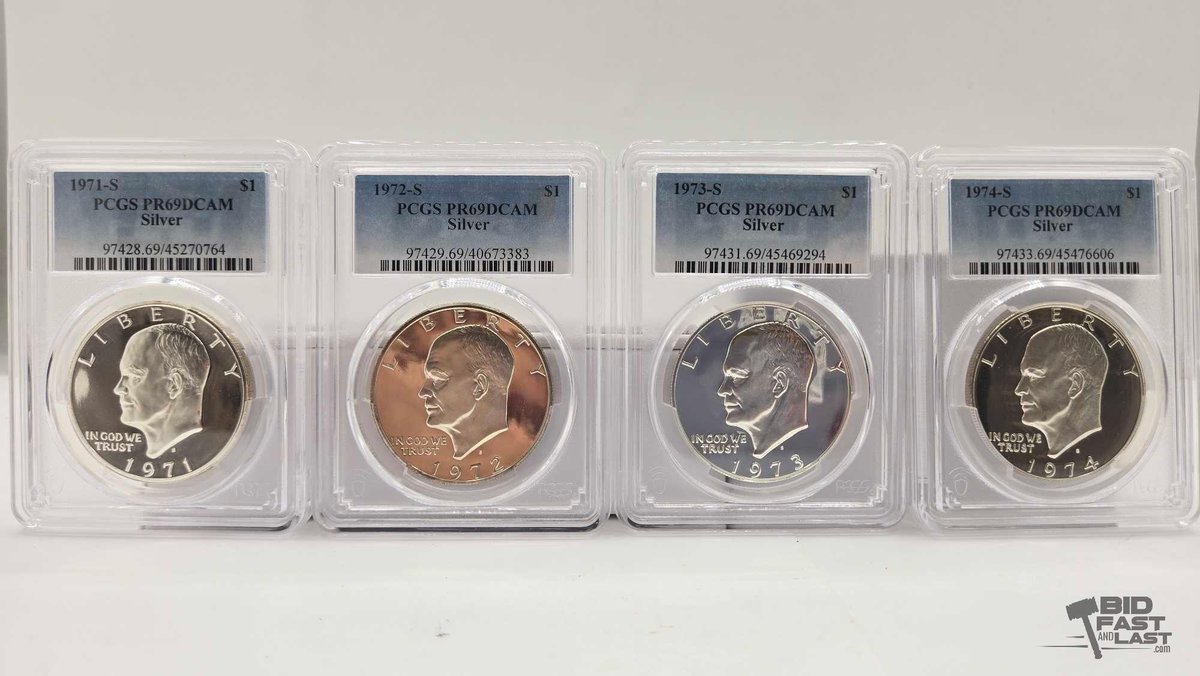 (4) 1971-1974 Eisenhower Dollars