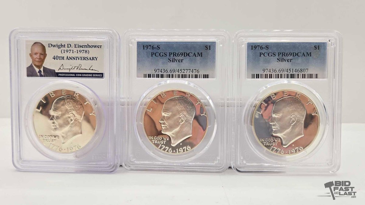 (3) 1976 Eisenhower Dollars