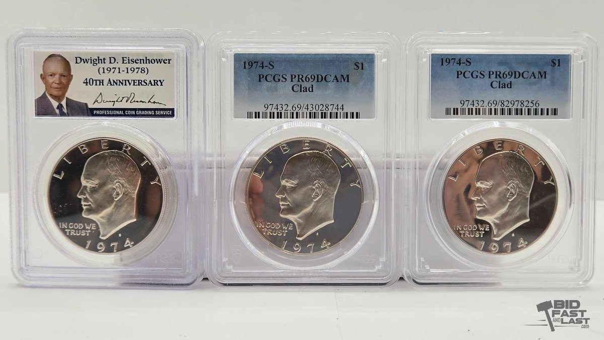 (3) 1974-S Eisenhower Dollars